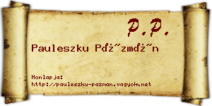Pauleszku Pázmán névjegykártya